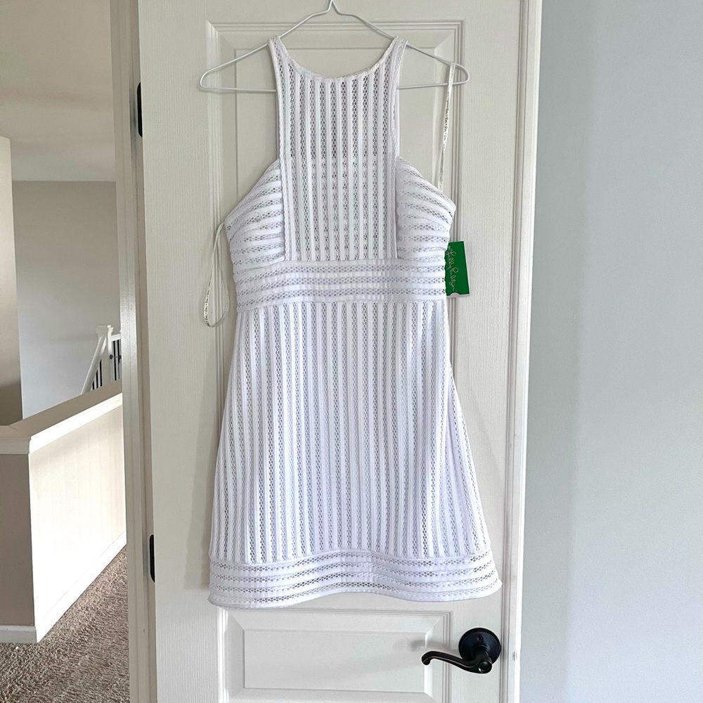 Lilly Pulitzer Resort White Crochet Knit Rea Shift Size Small, NWT, Never worn
